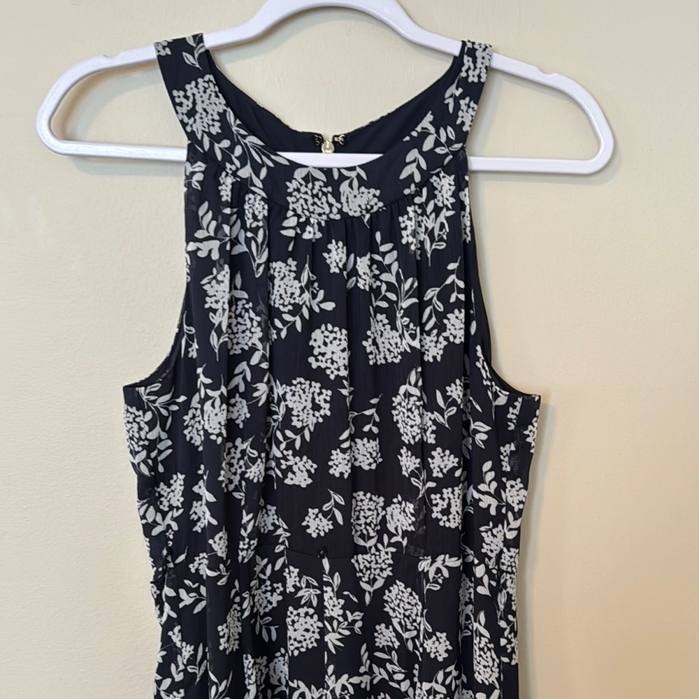 Tommy Hilfiger l Black and White Floral Sleeveless Dress